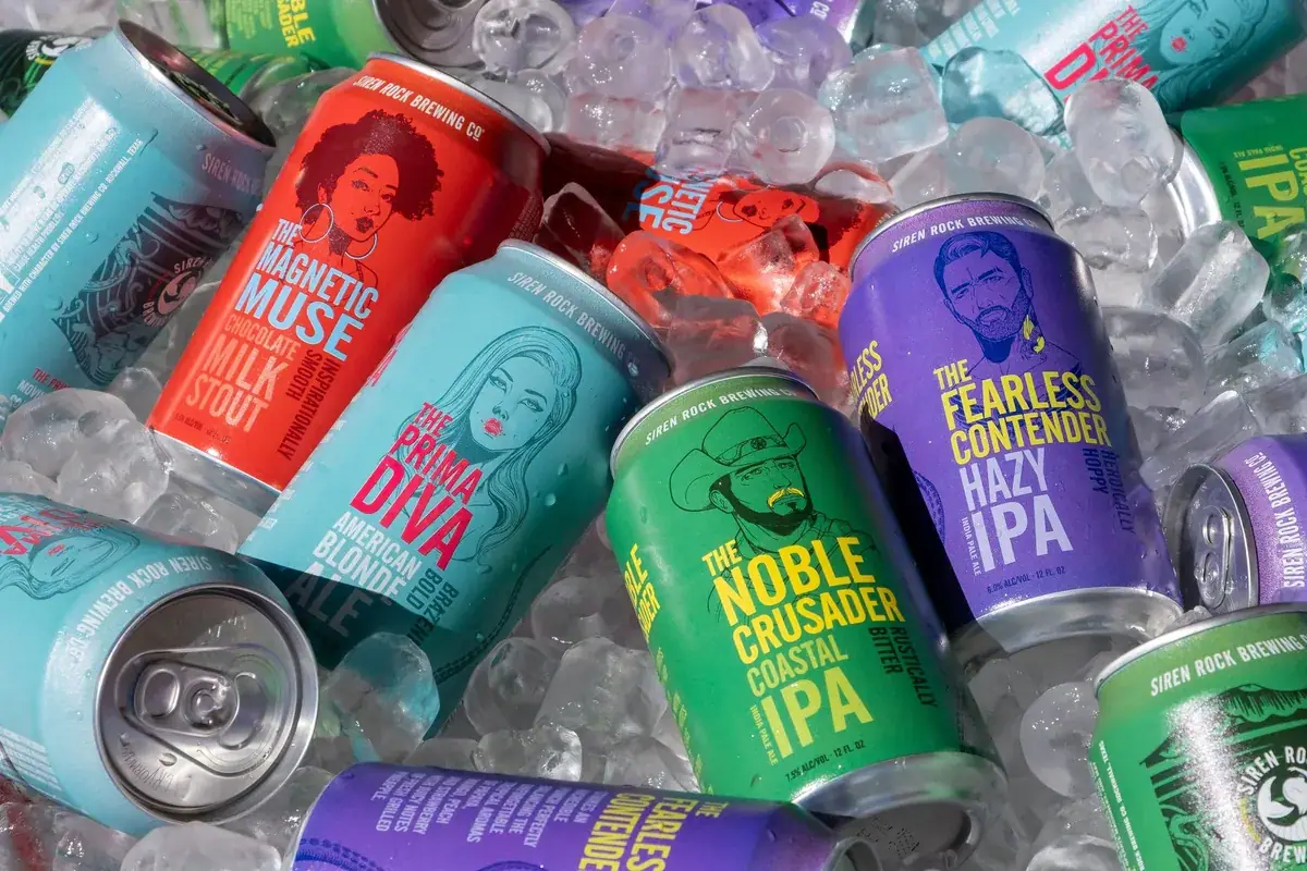 A brewery's core beer lineup on ice, every label in the family