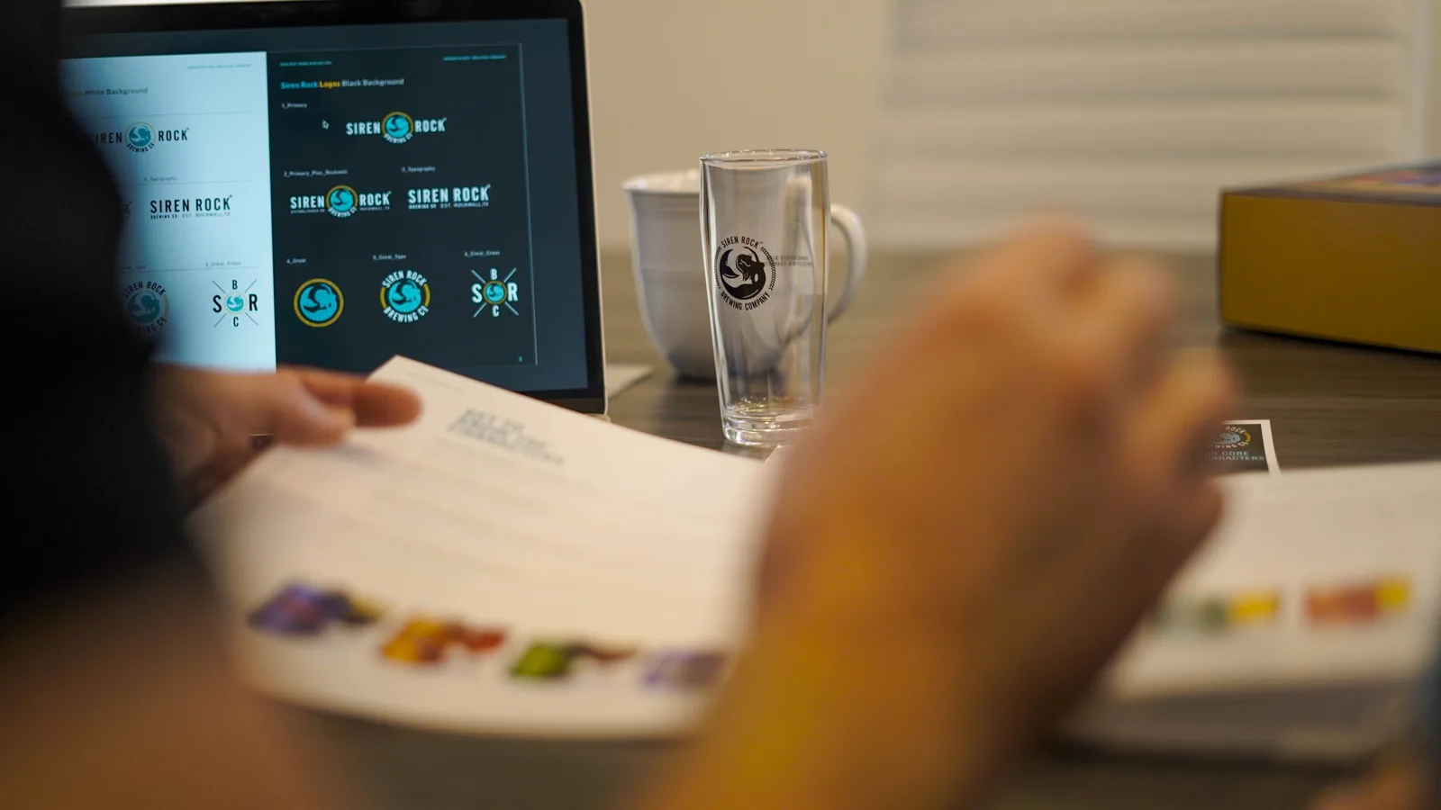 Siren Rock character wall inside the taproom