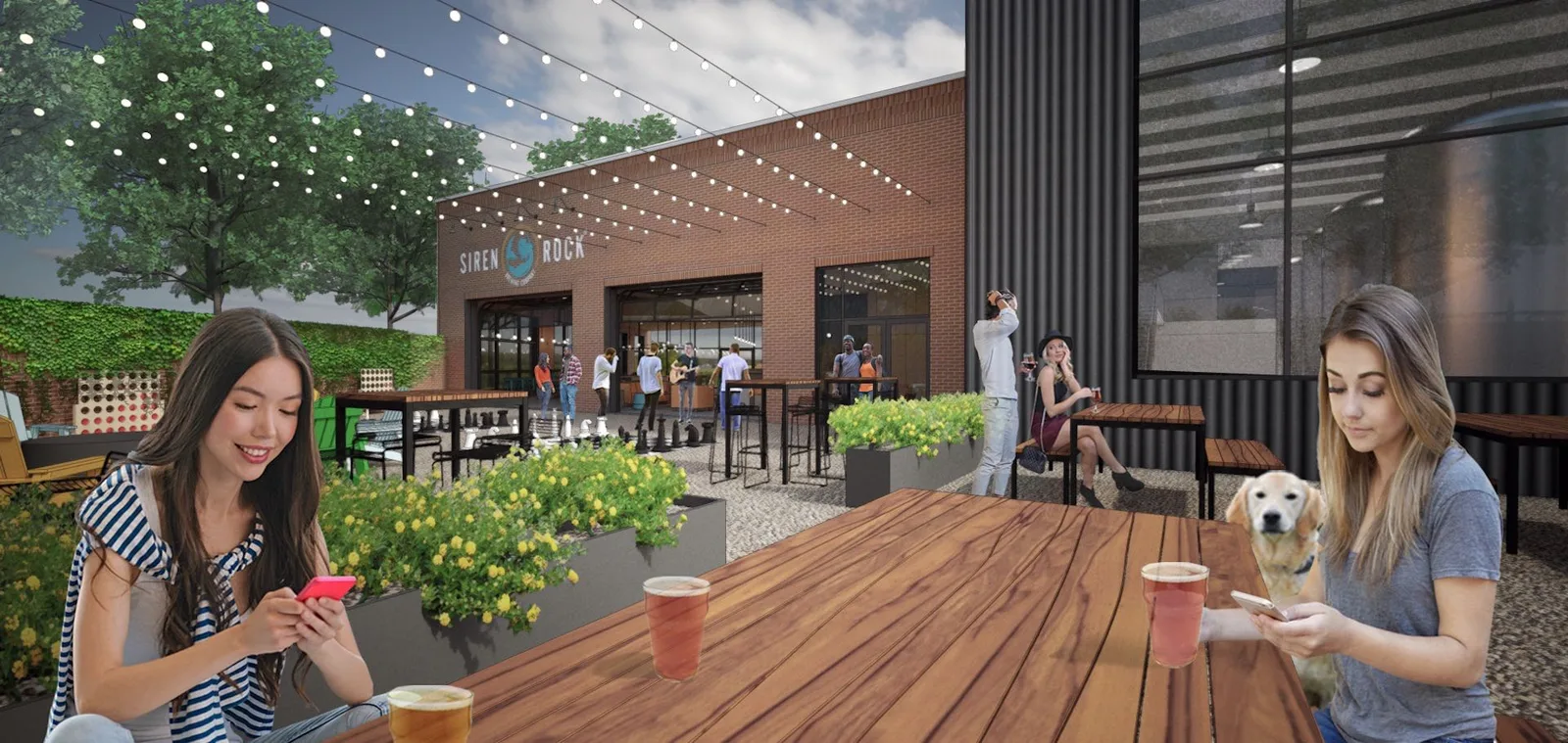 Siren Rock outdoor patio rendering