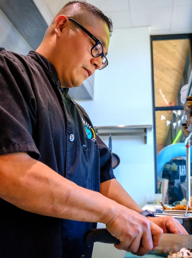 Chef Luis in the Siren Rock kitchen