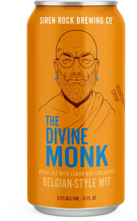 divine monk beer label and can design