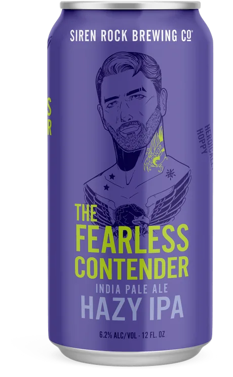 fearless contender beer label and can design