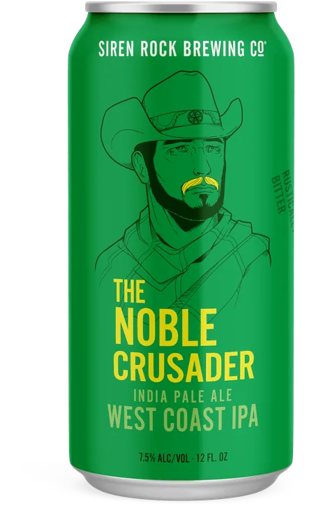 noble crusader beer label and can design