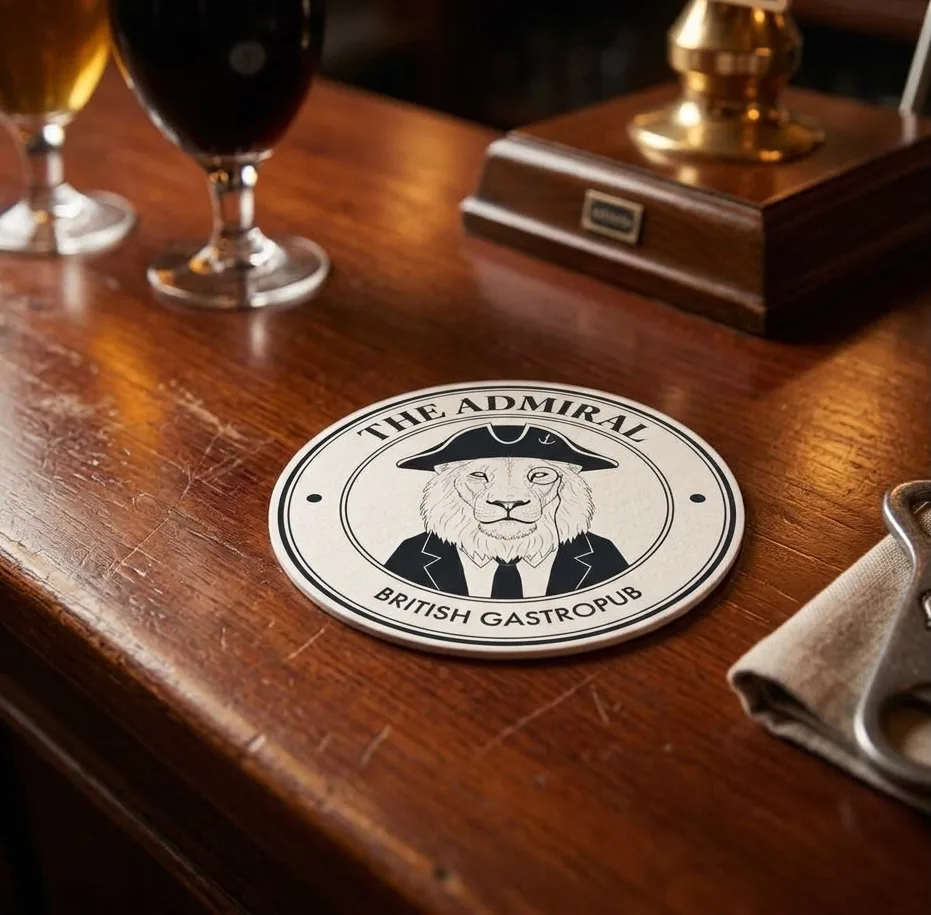 The Admiral brand artwork and typography